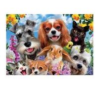 Puzzle Selfie Photo Animaux de compagnie : Chats, Chiens, Lapin - Puzzle 200 pieces, Enfant 7 ans - Set puzzle + carte