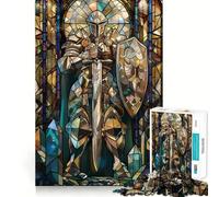 Puzzle Sentinelle en Vitrail 1000 Pièces pour Adultes Stimule la Mémoire Détend l'esprit Bordure Précise Liste de Souhaits du Père Noël 50x75cm