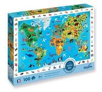 Puzzle SentoSphère Cherche et trouve Planisphère des Animaux 100 pièces G