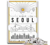 Puzzle Séoul Corée du Sud 1000 pièces pour Adultes, Jeu Stimulant, idéal comme Cadeau pour Toute la Famille 1000 pièces (26x38cm)