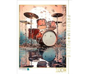Puzzle · Sérénade de Vagues Pastel | Un concert abstrait de percussions sur un miroir d'eau… · 1000 pièces · Format assemblé 64 × 48 cm · CALVENDO Puzzle