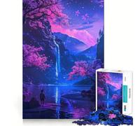 Puzzle Serene Neon Nights 1000 pièces pour Adolescents Améliore la mémoire, détente mentale, Sharp Edge, Cadeau créatif (50x75cm)