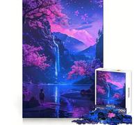 Puzzle Serene Neon Nights 1000 pièces pour Adolescents Améliore la mémoire, détente mentale, Sharp Edge, Cadeau créatif (50x75cm)