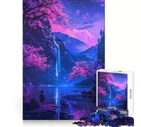 Puzzle Serene Neon Nights pour Adultes, 1000 pièces, Jeu de logique Clair, Loisirs, découpe Parfaite, Cadeau créatif (38x26cm)