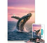 Puzzle Sérénité Chant des Baleines 1000 pièces Jeu de Concentration mentale Découpe de précision Bords Lisses Jeu de Construction de Liens significatifs (50x75cm)