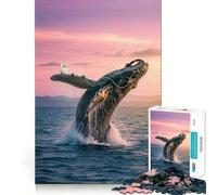 Puzzle Sérénité Chant des Baleines pour Adultes 1000 Pièces Jeu de Mémoire Découpe Fine Finition Premium Un Passe-Temps Captivant (38x52cm)