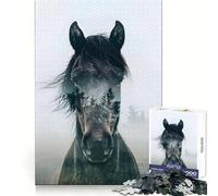 Puzzle Sérénité Cheval Sauvage 1000 Pièces pour Adultes Stimulation Mentale, Apaisant et Ludique Bords Uniformes (50x75cm)