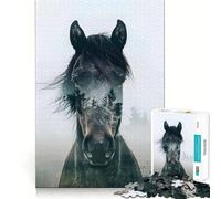Puzzle Sérénité Cheval Sauvage pour Adultes 1000 Pièces Stimule la Concentration Jeu Amusant Taille Uniforme Pièces précises Activité de Partage pour Les Proches (38x26cm)