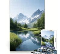 Puzzle Sérénité Lac de Montagne 1000 Pièces pour Adolescents Concentration Mentale,Soulagement du Stress,Amusant,Ajustement Parfait,Cadeau Touchant (38x26cm)