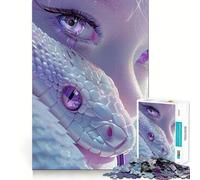 Puzzle Serpent Blanc et Fille pour Adultes 1000 Pièces Jeu de Mémoire Découpe Fine Finition Premium Un Passe-Temps Captivant (38x26cm)