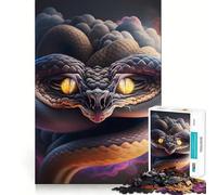 Puzzle Serpent dans la Fumée pour Adultes 1000 Pièces Jeu de Réflexion Passe-Temps Calme Image Assembler Joli Cadeau (38x52cm)