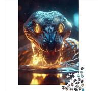 Puzzle Serpent de Feu et de Glace Adulte 500 Pièces Puzzle Classique Puzzle en Bois Art Mural Jouets Uniques Cadeau 500pcs (52x38cm)