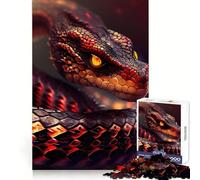 Puzzle Serpent de Feu Rouge 1000 Pièces pour Adolescents Jeu de Logique et de Détente Découpe Précise Cadeau Artistique (38x26cm)