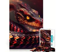 Puzzle Serpent de Feu Rouge 1000 Pièces pour Adultes Jeu de Réflexion et de Lien Familial Découpe de Précision Cadeau Créatif (50x75cm)
