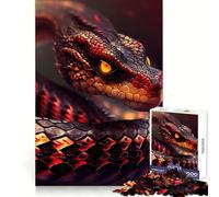 Puzzle Serpent de Feu Rouge 1000 Pièces pour Adultes Jeu de Réflexion et de Lien Familial Découpe de Précision Cadeau Créatif (50x75cm)
