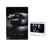 Puzzle serpent noir pour adultes de 1000 pièces, puzzle en bois à partir de photos, puzzles stimulants parfaits pour les soirées de jeu, décoration de la maison, cadeau pour les vacances et les