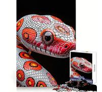 Puzzle Serpent Rouge et Blanc 1000 Pièces pour Adolescents Jeu de Logique et de Détente Découpe Précise Cadeau Artistique (38x26cm)