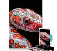Puzzle Serpent Rouge et Blanc pour Adultes 1000 Pièces Jeu de Logique Anti-Stress Découpe de Précision Cadeau de Fête (38x52cm)