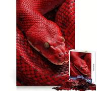 Puzzle Serpent Rouge Gros Plan pour Adultes 1000 Pièces Détente et Aptitude Cérébrale Collection Art Bords Précis (38x26cm)