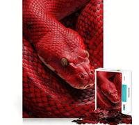Puzzle Serpent Rouge Gros Plan pour Adultes 1000 Pièces Détente et Aptitude Cérébrale Collection Art Bords Précis (38x26cm)