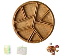 Puzzle Serving Tray Wood Food, Funny Puzzle Shaped Serving Tray with 8 Removable Compartments Funny Food Wooden Plates for Coffee Table, Party, Kitchen (1PCS,9.84 * 1.18in)