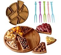 Puzzle Serving Tray - Wood with Removable Compartments, Christmas Wooden Puzzle Serving Tray for Decor, Funny Food Wooden Plates for Coffee Table, Party, Home, Kitchen(M:11.81 * 11.81 * 1.18in)