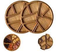 Puzzle Serving Tray - Wood with Removable Compartments, Puzzle Serving Tray Wood Food, Divided Decorative Serve Trays, Funny Food Wooden Plates for Home Decor, Coffee Table, Party (2Pcs-S)