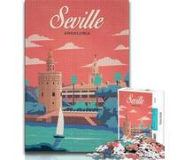 Puzzle Séville pour Adultes 1000 pièces, Staycation Kill Time, Chaque pièce est Unique - Jeu Familial Stimulant et Amusant 38x26cm