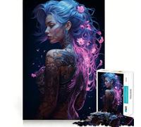 Puzzle Sexy Floral néon Fille pour Adolescentes 1000 pièces Renforce la mémoire Anti-Stress Bords Lisses Cadeau de Noël 38x26cm