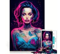 Puzzle Sexy Neon Witch pour Adultes, 1000 pièces, renforce la mémoire, soulage Le Stress, Bords Lisses, 38x52cm
