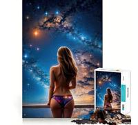Puzzle Sexy Space Girl pour Adolescents, 1000 pièces, Jouet d'exercice Mental, activité à Domicile, découpe de précision, décoration Murale 38x26cm