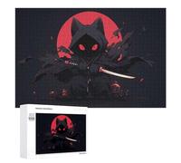 Puzzle Shadow Cat with Red Eyes pour Adultes, 1000 PCS | Le montage par zones du motif - une méthode de montage claire à la maison.
