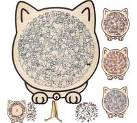 Puzzle Shaped Cat | 135 pièces Colored Cat Shaped Wooden Puzzle | Framed by Adorable Cats Outline Puzzles | Animal Cats Wooden Puzzles Pieces Decor for C-at Lovers