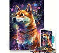 Puzzle Shiba Inu 1000 pièces Cadeau pour Adultes Exercice cérébral Atelier d'écriture Relaxant Cadeau mémorable 50x75cm