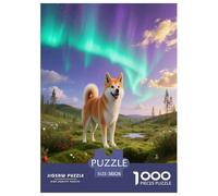 Puzzle Shiba Inu 1000 Pièces pour Adultes Et Enfants, Jeu Ludique Et Instructif, Puzzle Prairie Aurore, DéCoration, Cadeau Famille 38x26cm/1000pcs