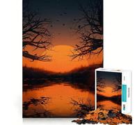 Puzzle Shilhouette Branche d'arbre pour Adolescents 1000 Pièces Jeu d'exercice Mental Activité à Domicile Découpe de Précision Décoration Murale 38x52cm
