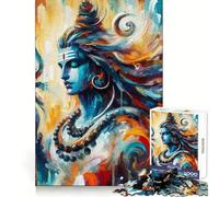 Puzzle Shiva, Dieu Hindou, 1000 pièces, pour Adolescents, activité de réflexion à Domicile, Bords précis, Cadeau Festif 50x75cm
