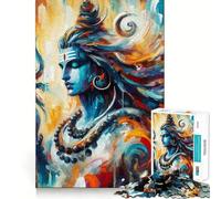 Puzzle Shiva, Dieu Hindou, 1000 pièces, pour Adolescents, activité de réflexion à Domicile, Bords précis, Cadeau Festif 50x75cm