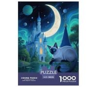 Puzzle Siamois 1000 Pièces en Carton pour Adultes Enfants Jeu De Détente Familial Puzzles Siamois Château Fantastique Cadeau Anniversaire Décoration Intérieure 38x26cm/1000pcs