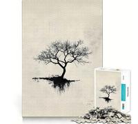Puzzle Silhouette Arbre 1000 Pièces pour Adolescents Améliore la Mémoire et Loisirs Découpe Solide Cadeau Père Noël 38x52cm