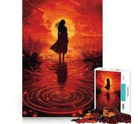 Puzzle Silhouette au Coucher du Soleil pour Adultes, 1000 pièces, renforce la mémoire, Calme et apaisant, Bords Nets, Objet de Collection 38x26cm