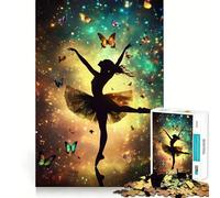 Puzzle Silhouette Ballerine avec Papillons 1000 Pièces pour Adolescents Jeu de Logique Fine Passe-Temps Calme Pièce de Collection Art aux Bords Soignés 50x75cm