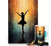 Puzzle Silhouette Ballerine pour Adolescents 1000 Pièces Jeu de Logique Amusant en Intérieur Bords Précis Pièce de Collection Art 38x52cm