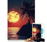 Puzzle Silhouette Coucher de Soleil 1000 pièces pour Adolescents, Jeu de réflexion, Jouet Anti-Stress, découpe soignée, Cadeau Artistique 50x75cm