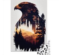 Puzzle Silhouette d'aigle pour Adultes, 1000 Pièces, pour Adolescents, Jeu Éducatif, Jouet, 1000 Pièces (38x26cm)
