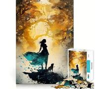 Puzzle Silhouette dans Les Bois pour Adolescents, 1000 pièces, Jeu de logique, Amusement d'intérieur, Bords précis, pièce de Collection Artistique 50x75cm