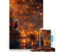 Puzzle Silhouette de Bouddha pour Adultes, 1000 pièces, Jeu de réflexion Amusant à Partager, découpe de précision, Cadeau Unique 50x75cm
