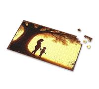 Puzzle Silhouette de mère et d'enfant sous un arbre au coucher du soleil - Puzzle pour adultes (300 pièces)