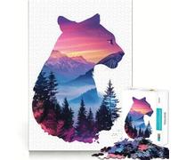 Puzzle Silhouette de Puma pour Adultes, 1000 pièces, Jeu de logique Solide, Jeu apaisant, Bords Nets, Cadeau Artistique (50x75cm)