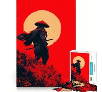 Puzzle Silhouette de Samouraï pour Adultes 1000 Pièces Détente et Aptitude Cérébrale Collection Art aux Bords Précis (38x52cm)